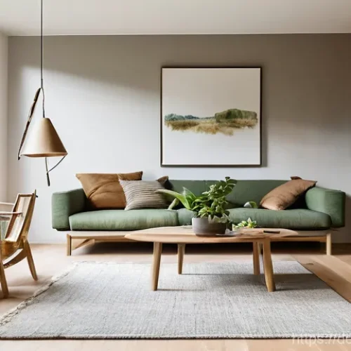 홈디자인 업계에서의 경쟁력 키우기 - **Sustainable German Craftsmanship in a Living Space:**
    "A bright, naturally lit living room in ...